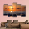 Sun rays over the Bulgarian Black Sea; Morning seascape with nice clouds wall art