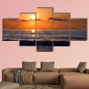 Sun rays over the Bulgarian Black Sea; Morning seascape with nice clouds wall art