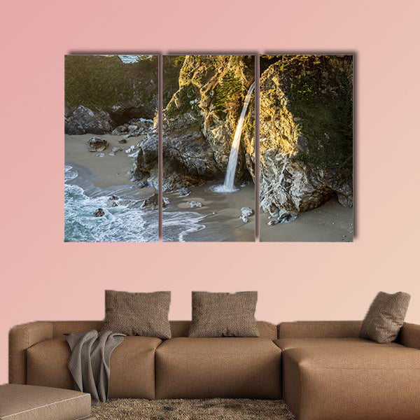Mcway Falls in Julia Pfeiffer Burns State Park, Big Sur, California Multi panel canvas wall art