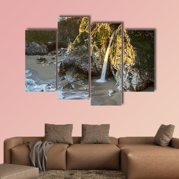 Mcway Falls in Julia Pfeiffer Burns State Park, Big Sur, California Multi panel canvas wall art