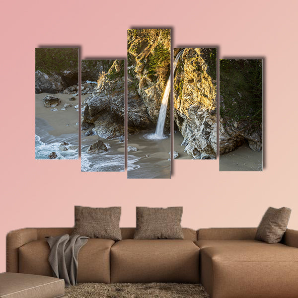 Mcway Falls in Julia Pfeiffer Burns State Park, Big Sur, California Multi panel canvas wall art