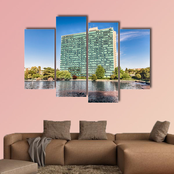 ENI headquarters in the EUR district of Rome, Italy multi panel canvas wall art