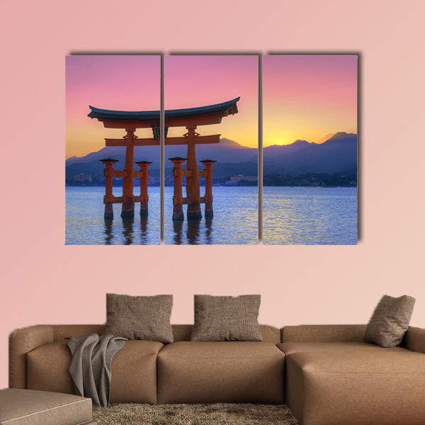 The Floating Otorii gate at Miyajima, Japan multi panel canvas wall art
