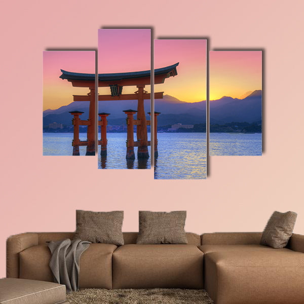 The Floating Otorii gate at Miyajima, Japan multi panel canvas wall art