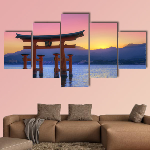 The Floating Otorii gate at Miyajima, Japan multi panel canvas wall art