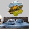 Autumn Carpathian Mountains landscape, Ukraine hexagonal canvas wall art