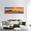 Tropical sunset on the beach panoramic canvas wall art