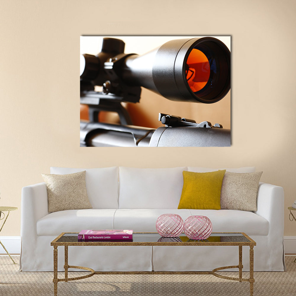 Sniper rifle scope multi panel canvas wall art