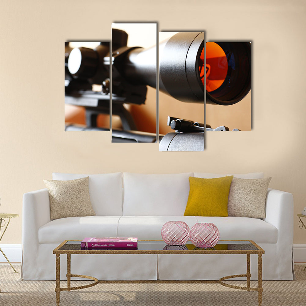 Sniper rifle scope multi panel canvas wall art