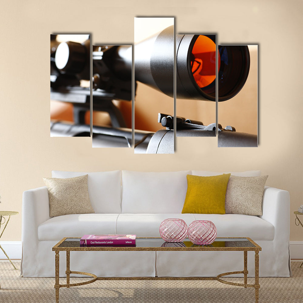 Sniper rifle scope multi panel canvas wall art
