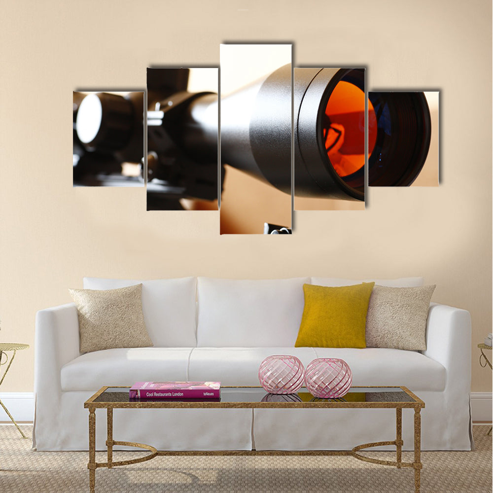Sniper rifle scope multi panel canvas wall art