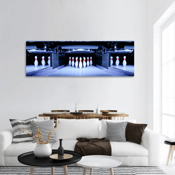 Bowling Pins Panoramic Canvas Wall Art