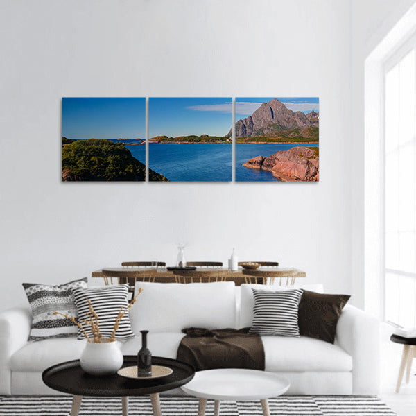 View to Orsvagvaer village panoramic canvas wall art