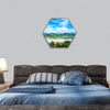 Beautiful landscape  on Danube river hexagonal canvas wall art