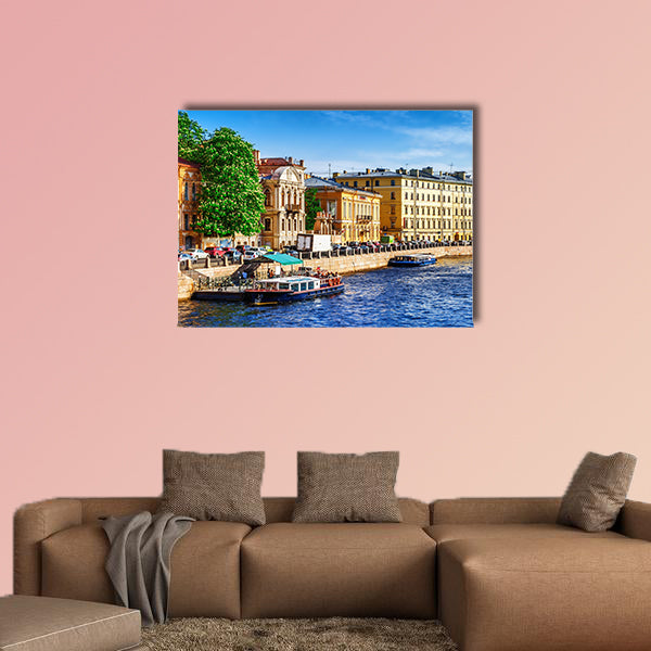 Fontanka canal in Saint Petersburg, Russia multi panel canvas wall art