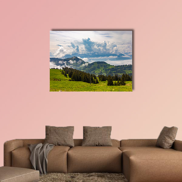 View to Swiss Alps from Rigi Kulm in Switzerland multi panel canvas wall art