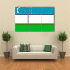 Simple flag of Uzbekistan Correct size, proportion, colors Multi panel canvas wall art