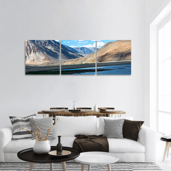 Mountain at Pangong lake panoramic canvas wall art