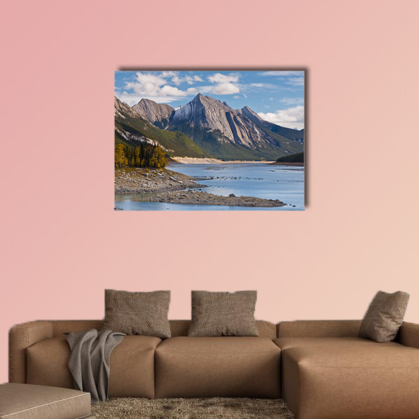 Medicine Lake, Jasper National Park, Alberta, Canada Multi panel canvas wall art