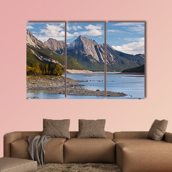 Medicine Lake, Jasper National Park, Alberta, Canada Multi panel canvas wall art