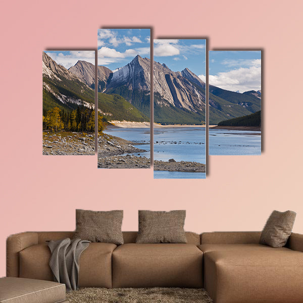Medicine Lake, Jasper National Park, Alberta, Canada Multi panel canvas wall art