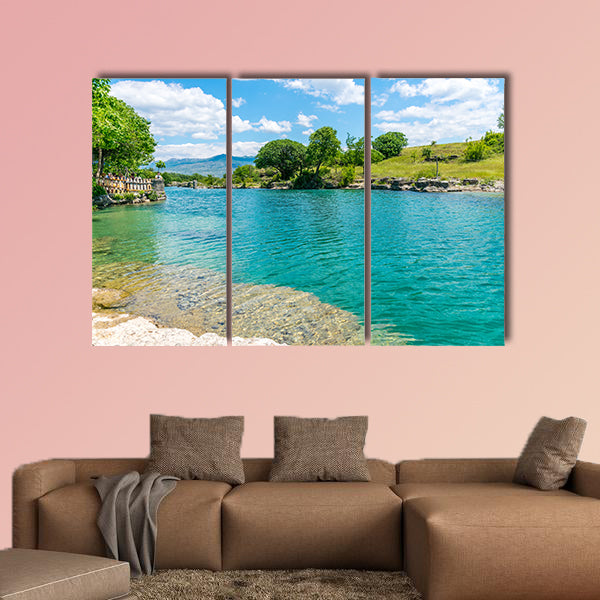 The mouth of the picturesque and fast river Tsievna, Niagara Falls multi panel canvas wall art