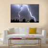 a big lightning in a summer storm Multi Panel Canvas Wall Art