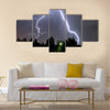 a big lightning in a summer storm Multi Panel Canvas Wall Art