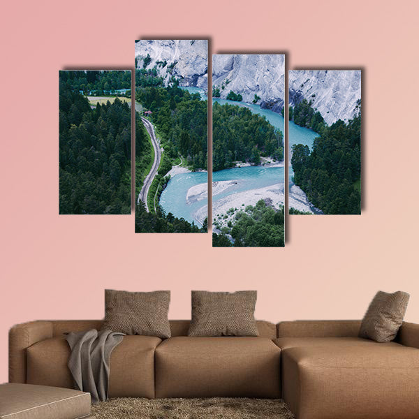 Ruinaulta canyon in Switzerland multi panel canvas wall art