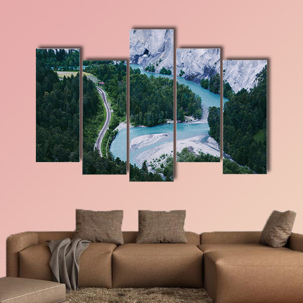 Ruinaulta canyon in Switzerland multi panel canvas wall art