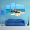 The Elegance Of The Wooden Beach Pavilions On The Shore Of A Sandy Beach, Turkey Multi Panel Canvas Wall Art