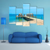 The Elegance Of The Wooden Beach Pavilions On The Shore Of A Sandy Beach, Turkey Multi Panel Canvas Wall Art