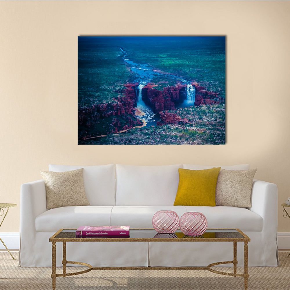Aerial View of Waterfalls, King George Falls, Western Australia multi panel canvas wall art