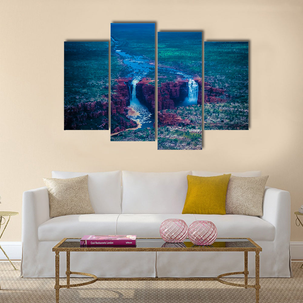 Aerial View of Waterfalls, King George Falls, Western Australia multi panel canvas wall art