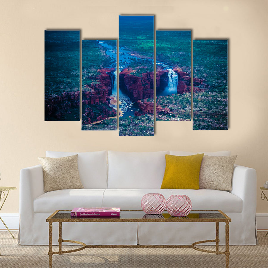 Aerial View of Waterfalls, King George Falls, Western Australia multi panel canvas wall art