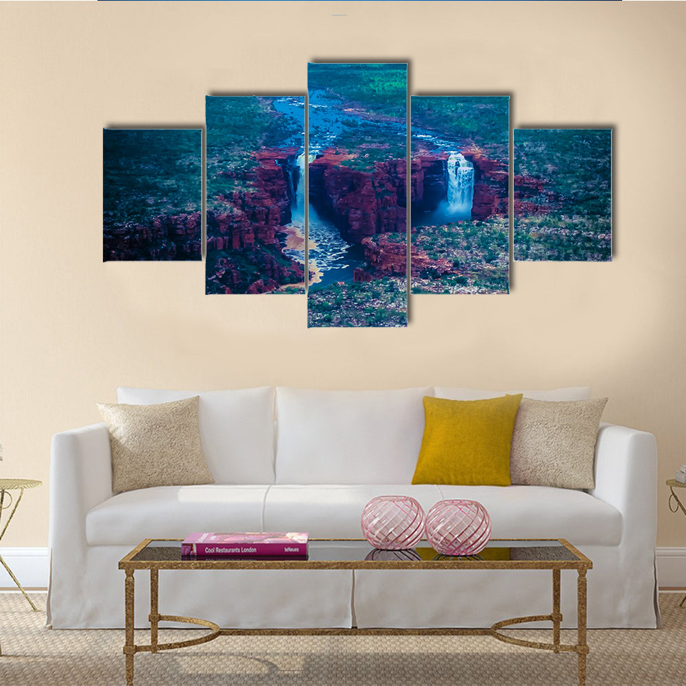 Aerial View of Waterfalls, King George Falls, Western Australia multi panel canvas wall art