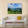 Beautiful Maracas Lookout Point with lush greenery and ocean on the Caribbean island of Trinidad Multi panel canvas wall art