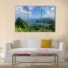 Beautiful Maracas Lookout Point with lush greenery and ocean on the Caribbean island of Trinidad Multi panel canvas wall art