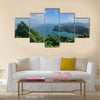 Beautiful Maracas Lookout Point with lush greenery and ocean on the Caribbean island of Trinidad Multi panel canvas wall art