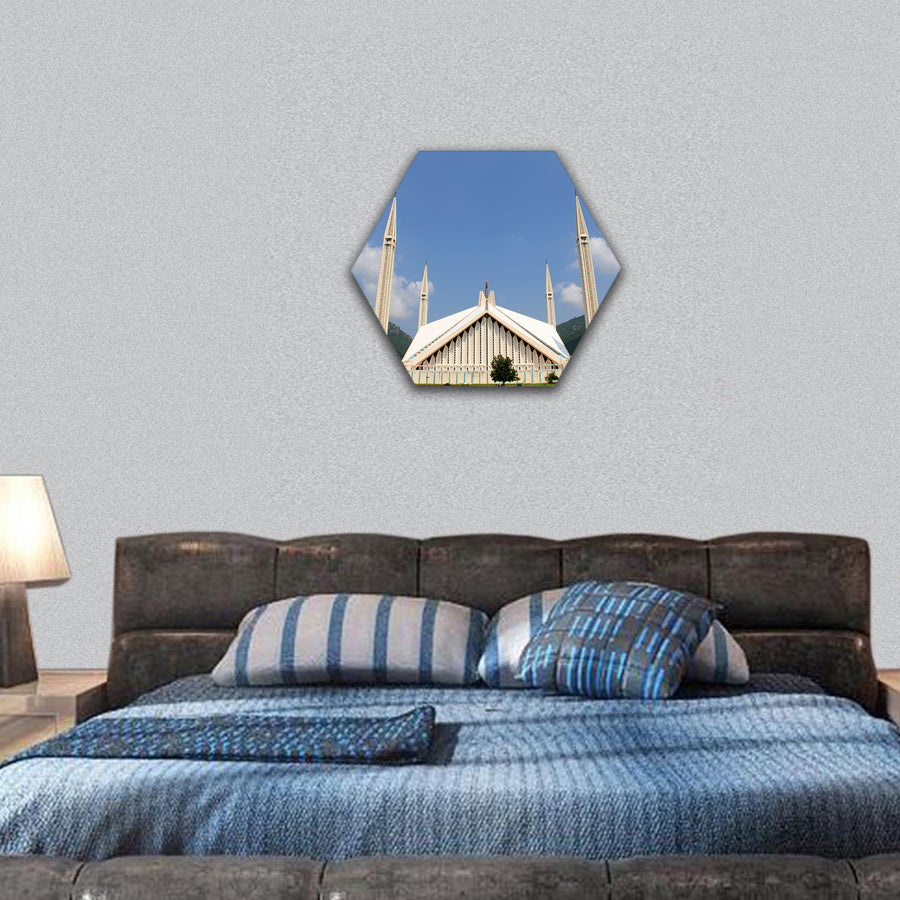 Shah Faisal Mosque Islamabad hexagonal canvas wall art