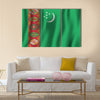 Turkmenistan realistic waving flag vector illustration Multi panel canvas wall art