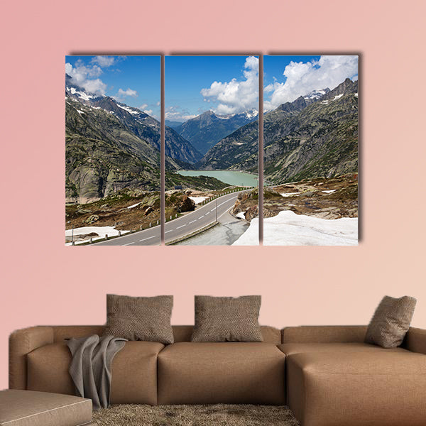 Serpentine road connectine alpine passes Furka and Grimsel wall art