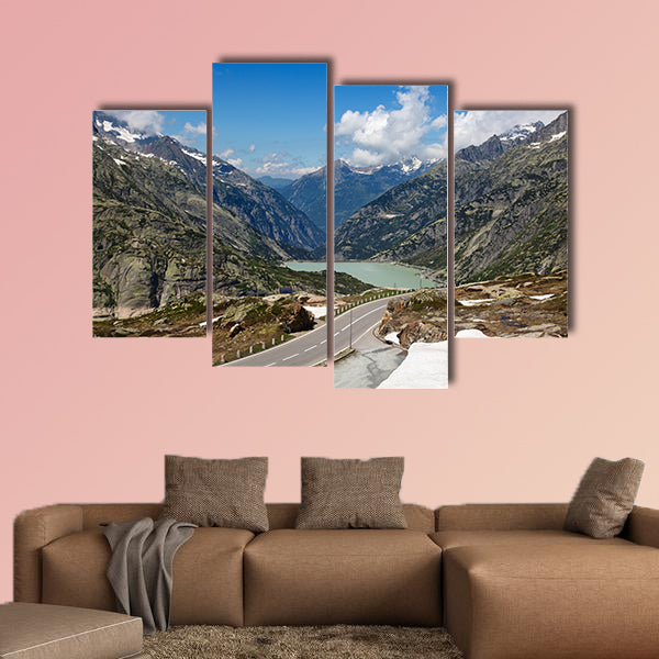 Serpentine road connectine alpine passes Furka and Grimsel wall art