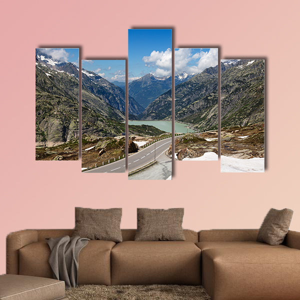Serpentine road connectine alpine passes Furka and Grimsel wall art