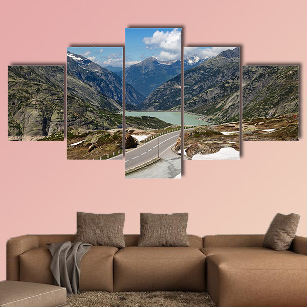 Serpentine road connectine alpine passes Furka and Grimsel wall art
