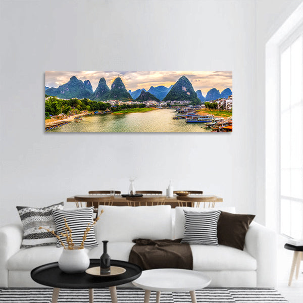 Guilin scenery panoramic canvas wall art