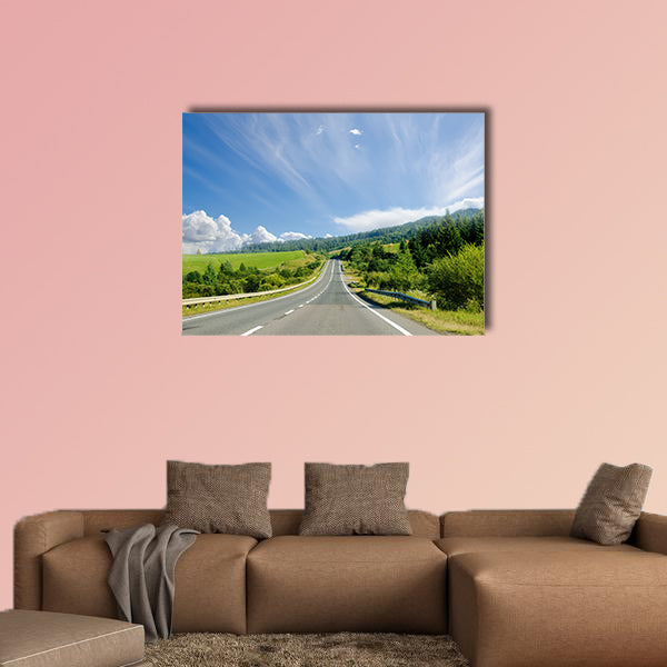 Road in mountain, Ukranian Carpathians multi panel canvas wall art