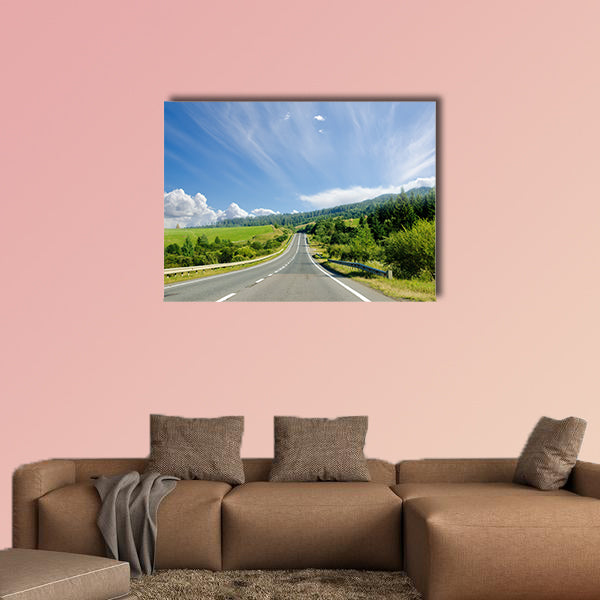 Road in mountain, Ukrainian Carpathians multi panel canvas wall art