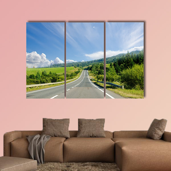 Road in mountain, Ukrainian Carpathians multi panel canvas wall art