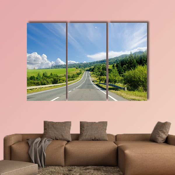 Road in mountain, Ukranian Carpathians multi panel canvas wall art